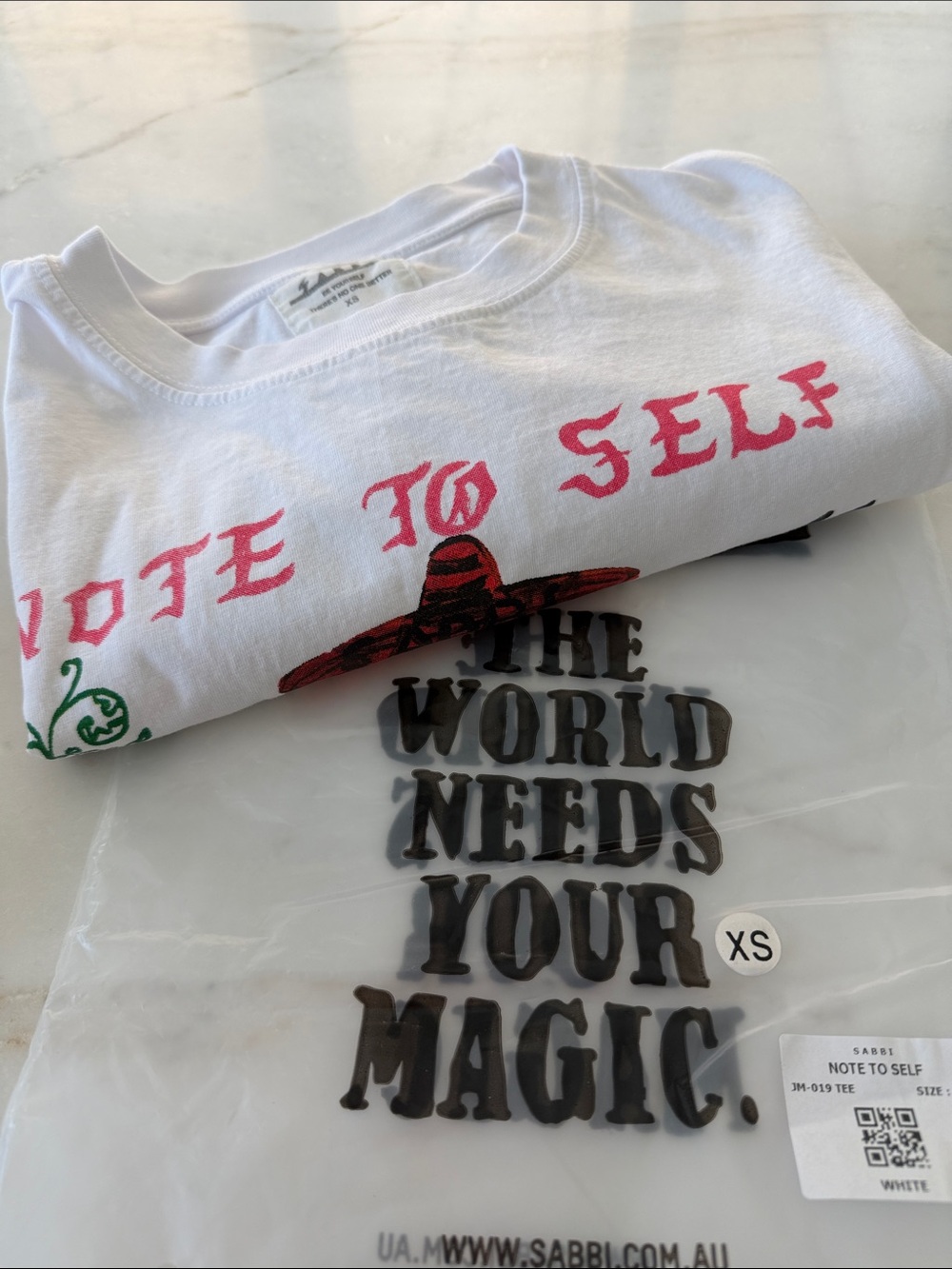 NWOT Sabbi Note to Self Oversized Tee - Picture 7 of 7